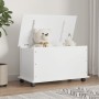 Baúl almacenaje ruedas ALTA madera maciza blanco 73x39,5x44 cm