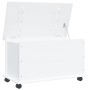 Baúl almacenaje ruedas ALTA madera maciza blanco 73x39,5x44 cm