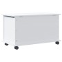 Baúl almacenaje ruedas ALTA madera maciza blanco 73x39,5x44 cm
