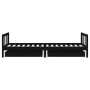 Estructura de cama niños con cajones madera pino negro 90x200cm