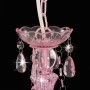 Lámpara de araña con cuentas rosa redonda 3 x E14