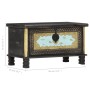 Baúl de almacenamiento madera de mango negro 80x40x45 cm