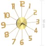 Reloj de pared de metal dorado 50 cm