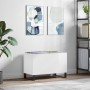 Mueble discos madera contrachapada blanco brillo 74,5x38x48 cm