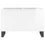 Mueble discos madera contrachapada blanco brillo 74,5x38x48 cm