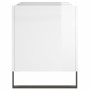 Mueble discos madera contrachapada blanco brillo 74,5x38x48 cm