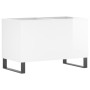 Mueble discos madera contrachapada blanco brillo 74,5x38x48 cm