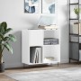 Mueble discos madera contrachapada blanco brillo 84,5x38x89 cm