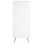 Mueble discos madera contrachapada blanco brillo 84,5x38x89 cm