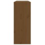 Botellero madera maciza de pino marrón miel 62x25x62 cm