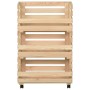 Carrito para verduras madera maciza de pino 37x30x80 cm