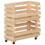 Carrito para verduras madera maciza de pino 37x30x80 cm