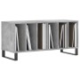 Mueble discos madera contrachapada gris hormigón 100x38x48 cm