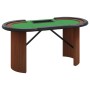 Mesa de póquer 10 jugadores bandeja fichas verde 160x80x75 cm