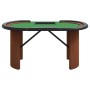 Mesa de póquer 10 jugadores bandeja fichas verde 160x80x75 cm