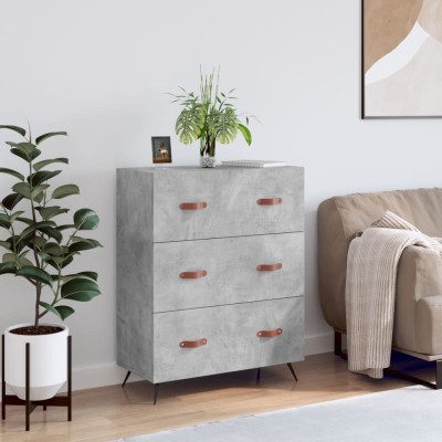 Cómoda madera de ingeniería gris hormigón 69,5x34x90 cm