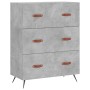 Cómoda madera de ingeniería gris hormigón 69,5x34x90 cm