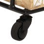 Carro de cocina de 3 niveles madera maciza de mango 46x30x76 cm