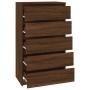 Cómoda de madera contrachapada roble marrón 60x36x103 cm