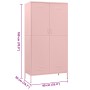 Armario de acero rosa 90x50x180 cm