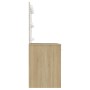 Tocador de maquillaje con luces LED MDF roble 110x55x145 cm