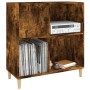 Mueble discos madera contrachapada roble ahumado 84,5x38x89 cm