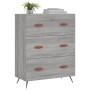 Cómoda madera de ingeniería gris Sonoma 69,5x34x90 cm