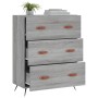 Cómoda madera de ingeniería gris Sonoma 69,5x34x90 cm