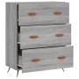 Cómoda madera de ingeniería gris Sonoma 69,5x34x90 cm