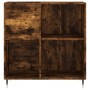 Mueble discos madera contrachapada roble ahumado 84,5x38x89 cm
