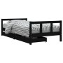 Estructura de cama infantil con cajones madera negro 90x190 cm