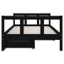 Estructura de cama infantil con cajones madera negro 90x190 cm