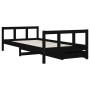 Estructura de cama infantil con cajones madera negro 90x190 cm