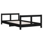 Estructura de cama para niños madera de pino negro 80x160 cm