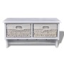 Estante de pared de madera de Paulownia blanco 60x23,5x33 cm