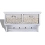 Estante de pared de madera de Paulownia blanco 60x23,5x33 cm