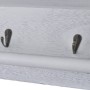 Estante de pared de madera de Paulownia blanco 60x23,5x33 cm
