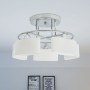 Lámpara de techo pantalla cristal elipse 5 bombillas E14 200 W