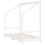 Estructura de cama para niños madera de pino blanco 80x160 cm