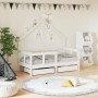 Estructura cama niños con cajones madera pino blanco 70x140 cm