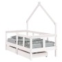 Estructura cama niños con cajones madera pino blanco 70x140 cm