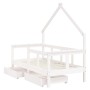 Estructura cama niños con cajones madera pino blanco 70x140 cm