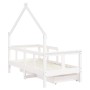 Estructura cama niños con cajones madera pino blanco 70x140 cm