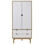Armario OTTA madera maciza pino marrón y blanco 76,5x53x172 cm