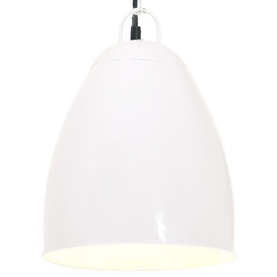Lámpara colgante industrial redonda 25 W blanca 32 cm E27