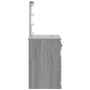 Tocador con luces LED gris Sonoma 90x42x132,5 cm