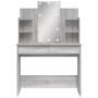 Tocador con luces LED gris Sonoma 96x40x142 cm
