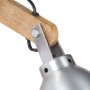 Lámpara de pared madera maciza de mango y hierro plateada E27