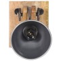 Lámpara de pared madera maciza de mango y hierro plateada E27