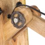 Lámpara de pared madera maciza de mango y hierro plateada E27